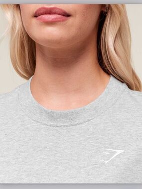 Gymshark Heather Gray Crewneck Tee with White Logo